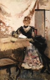 François Léopold Flameng (Paris, French Empire 1856-1923 Paris, French Republic) La lettre - Oil on panel