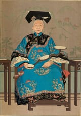Elizabeth Keith (Aberdeenshire, Scotland, U.K. 1887-1956 London, England, U.K.) Manchu Woman - Color woodblock print c.1925-min