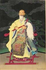 Elizabeth Keith (Aberdeenshire, Scotland, U.K. 1887-1956 London, England, U.K.) The Buddhist Priest-Kyoto - Color woodblock print 1925-min
