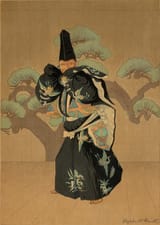 Elizabeth Keith (Aberdeenshire, Scotland, U.K. 1887-1956 London, England, U.K.) Noh Actor in the role of Sanbasō - Color woodblock print c.1936-min