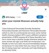 rMtF BPDHailey 110d when your mental illnesses actually help you have Antisocial Personality Disorder Borderline Perso