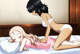 nsfw, 2girl, girls und panzer, official art, indoors, bedroom, yuri, s-3688637051