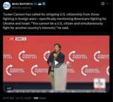 Tucker Carlson has called for stripping U.S. citizenship from those fighting in foreign wars—specifically mentioning Americans fighting for Ukraine and Israel 13-07-2025 HD