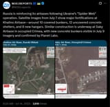 Russia is reinforcing its airbases following Ukraine’s &#039;Spider Web&#039; operation. Satellite images from July 7 show major fortifications at Khalino Airbase 14-07-2025