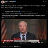 Kasparov63, 85 bullets in a gun don’t count for much if the person holding it doesn’t have the courage to pull the trigger. 13-07-2025 Sen. Lindsey Graham HD