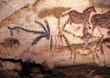 Lascaux-Cave-Axial-Gallery-Photo-of-male-and-pregnant-ibexes-with-grid-between-them