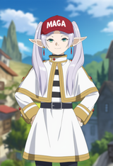 1girl, sousou no frieren, outdoors, village, official art, s-1309128361