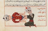 Muslim Manual - tranny globhomo Sharaf ad-Din depicting an operation for castration, c. 1466