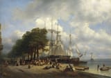 Departure of Emigrants to America by Frans Arnold Breuhaus de Groot 1824-1872 [USA] fx