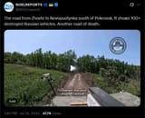 The road from Zhovte to Novopustynka south of Pokrovsk. It shows 100+ destroyed Russian vehicles. Another road of death. 14-07-2025 HD