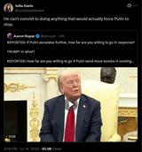 JuliaDavisNews, He can&#039;t commit to doing anything that would actually force Putin to stop. 14-07-2025 REPORTER, If Putin escalates further HD