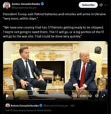 President Trump said Patriot batteries and missiles will arrive in Ukraine &#039;very soon, within days.&#039; 14-07-2025 &#039;We have one country that has 17 Patriots&#039; HD