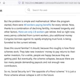 Ponzi 2.8 workers per retiree social security