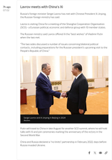 Lavrov In China Today