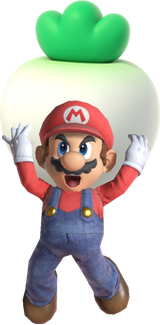 mario holding turnip