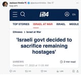 israeli gov decides to sacrifice remaining hostages