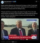 Asked whether Melania has influenced his views on Putin, Trump said she’s &#039;very smart&#039; and &#039;very neutral,&#039; adding that she’s a bit like him 16-07-2025 HD