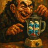 1750425018_gpt-image_francis_picabia._voxel_brushstrokes_gargamel_finally_catches_the_smurfs_and_puts_them_in_a_blender_laughing_with_toothless_cruelty_