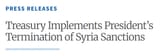 Syria sanctions DROPPED