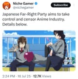 japan right wing party to censor anime