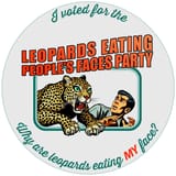leopard eating face