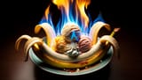 Hog&#039;s banana split flamed