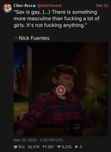 nick fuentes sex is gay
