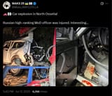 Car explosion in North Ossetia! 17-07-2025 Russian high-ranking MoD officer was injured. Interesting…