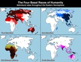 four basal races ancestry map