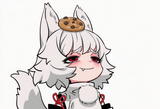 AI Awoo cookie on head