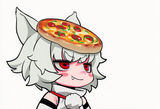 AI Awoo pizza on head