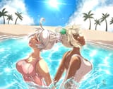 swimming anime chicks