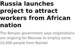 Russia launches project to attract workers from African nation more niggers for russia