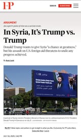 Trump vs Trump Syria