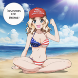 nsfw, 1girl, official art, girls und panzer, outdoors, beach, sunny, summer, whi s-485866707