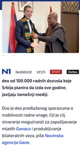 Srbija izdaje 100.000 radnih dozvola Gana želi da pošalje svoje mlade - 100.000 niggers for serbia