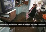 russia kitchen flood watching tv