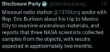 NASA received materials