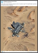 israeli F35 shot down by Iran