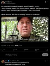 JuliaDavisNews 19-07-2025 An American father who moved to Russia to avoid LGBTQ+ &#039;indoctrination&#039; for his kids is being sent to the front line against Ukraine