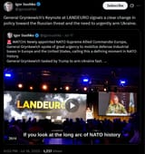 General Grynkewich&#039;s Keynote at LANDEURO signals a clear change in policy toward the Russian threat and the need to urgently arm Ukraine 18-07-2025 igorsushko HD