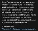 Microwave explosion