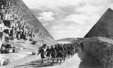 British Troops marching through the Great Pyramids of Egypt (1941)