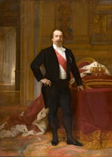 The life-size state portrait was completed by Alexandre Cabanel at the behest of the emperor himself. Napoleon III is seen standing, wearing haute couture instead of a military uniform