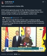 Screenshot 2025-07-19 at 15-17-08 (1) Curtis Yarvin on X Youth unemployment in Serbia 25_. All lib policies generate power for libs. But they always have some reason always couched in the old language of statesmanship. Like a vampire trying to mo[...]