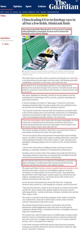 China ahead in 37 of 44 technologies monopoly
