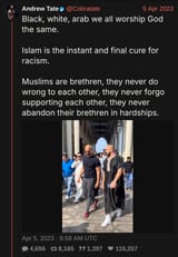 Andrew Tate - Islam is the cure for racism