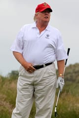 elderly fatass golfs on taxpayer money