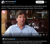 Tucker Carlson says Russia &#039;won in some sense&#039; and the West should admit it. &#039;They took land and aren’t giving it back. That’s victory.&#039; 20-07-2025 HD