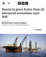 russian economy growing faster than all advanced imf bbc
